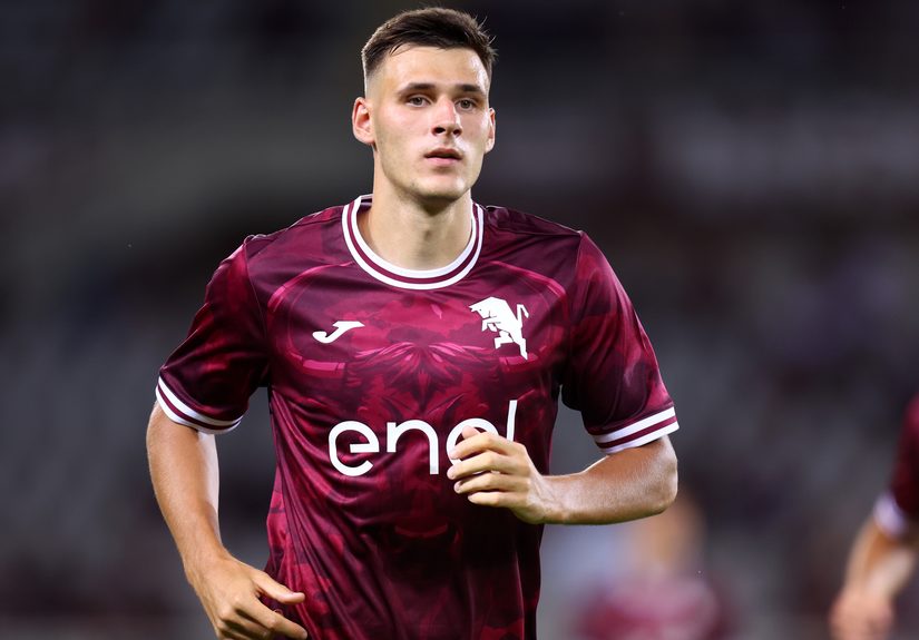 Gvidas Gineitis of Torino Fc looks on during the Coppa