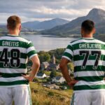 2 Celtic stood - one with Gineitis on the back