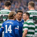 2 celtic players looming behind with 47 Murray on one player and 5 scales on the other