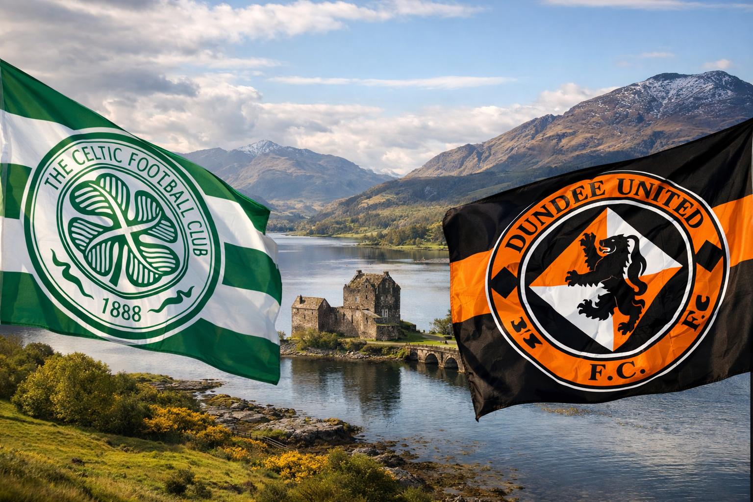 Celtic and a Dundee United badge