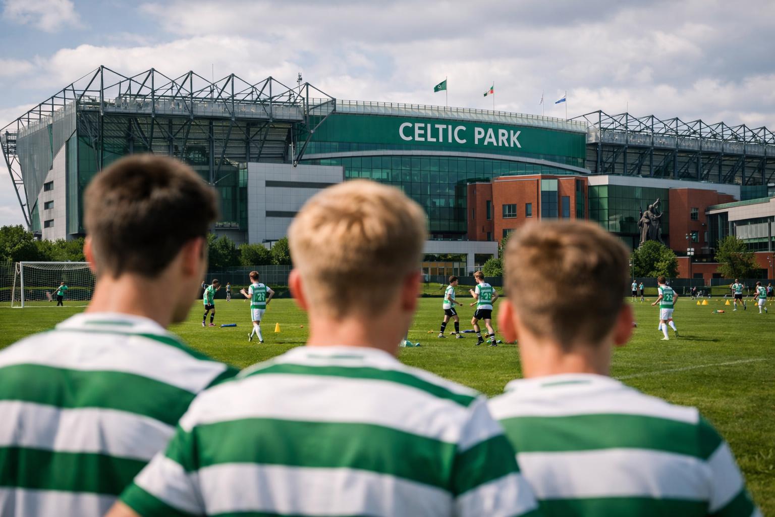 Celtic fc park in background with title - Celtic Youth