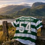 Celtic shirt with Montgomery - 54 on the back