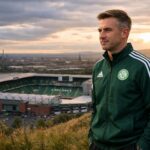 Kieran McKenna in a Celtic tracksuit