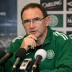 Martin O’Neill in a press conference for Celtic