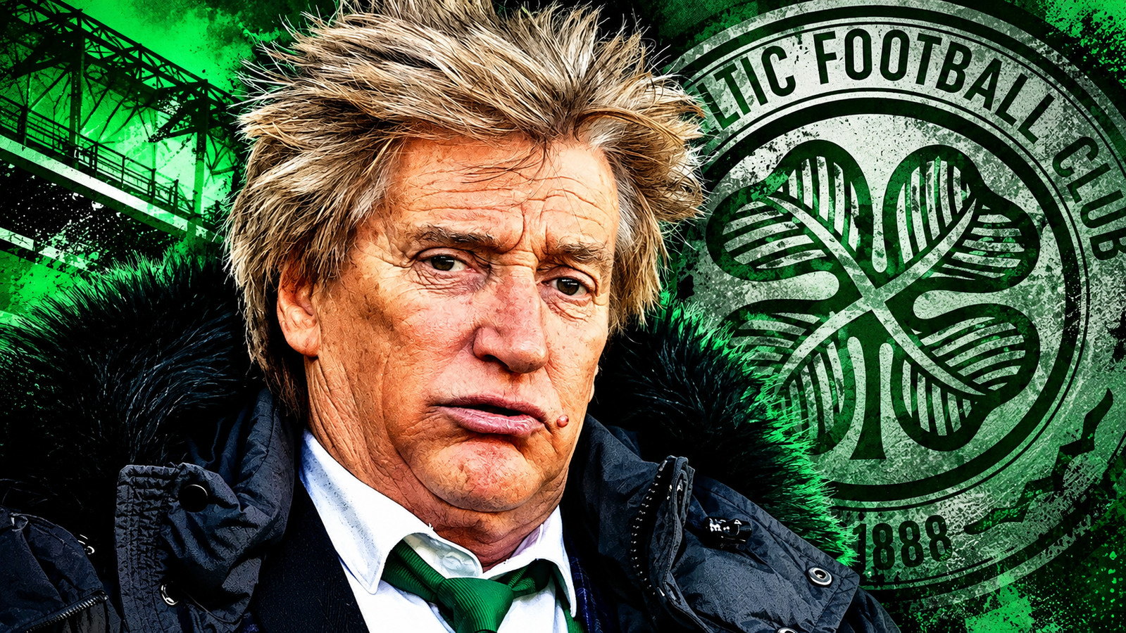 Celtic Crest Portrait in Green and Black