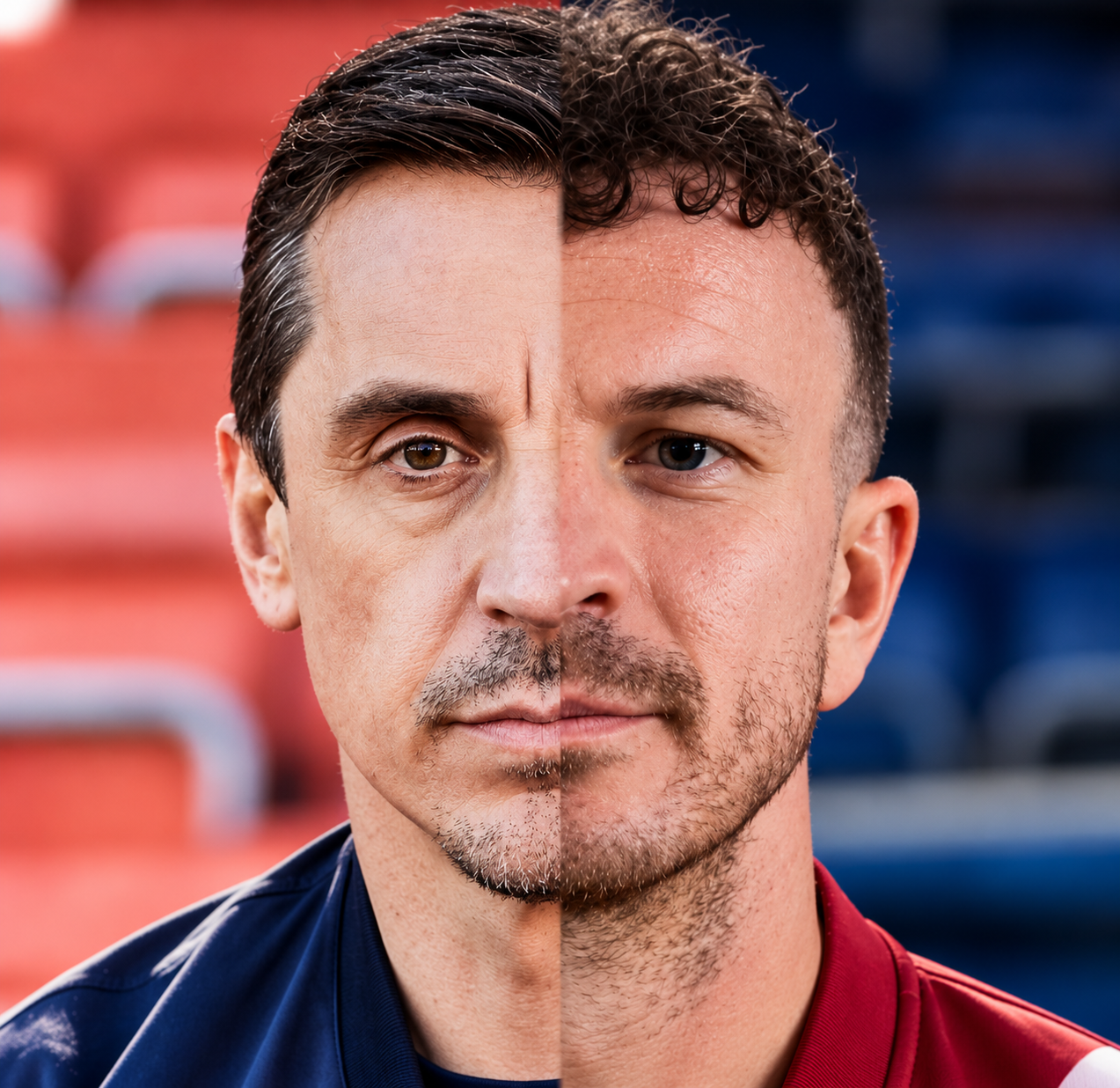 Split-Face Stadium Portrait