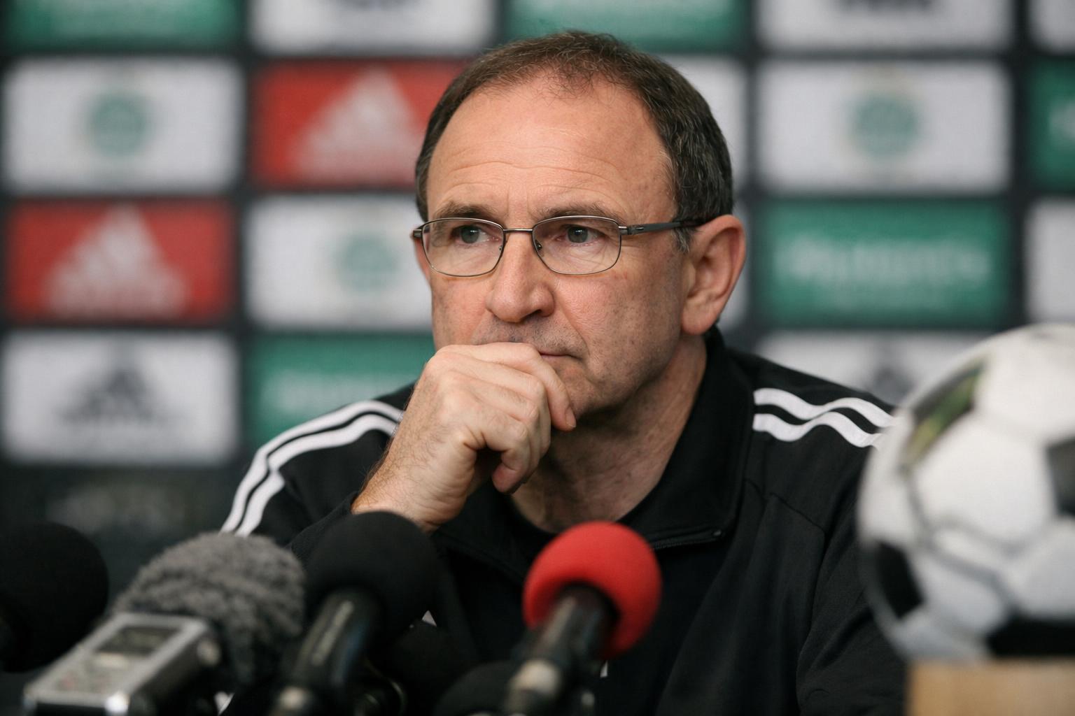 Martin O'Neill at a press conference