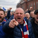 Angry Glasgow Rangers fans