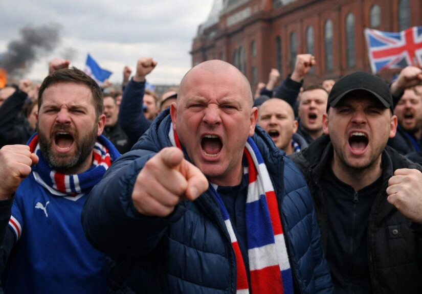 Angry Glasgow Rangers fans