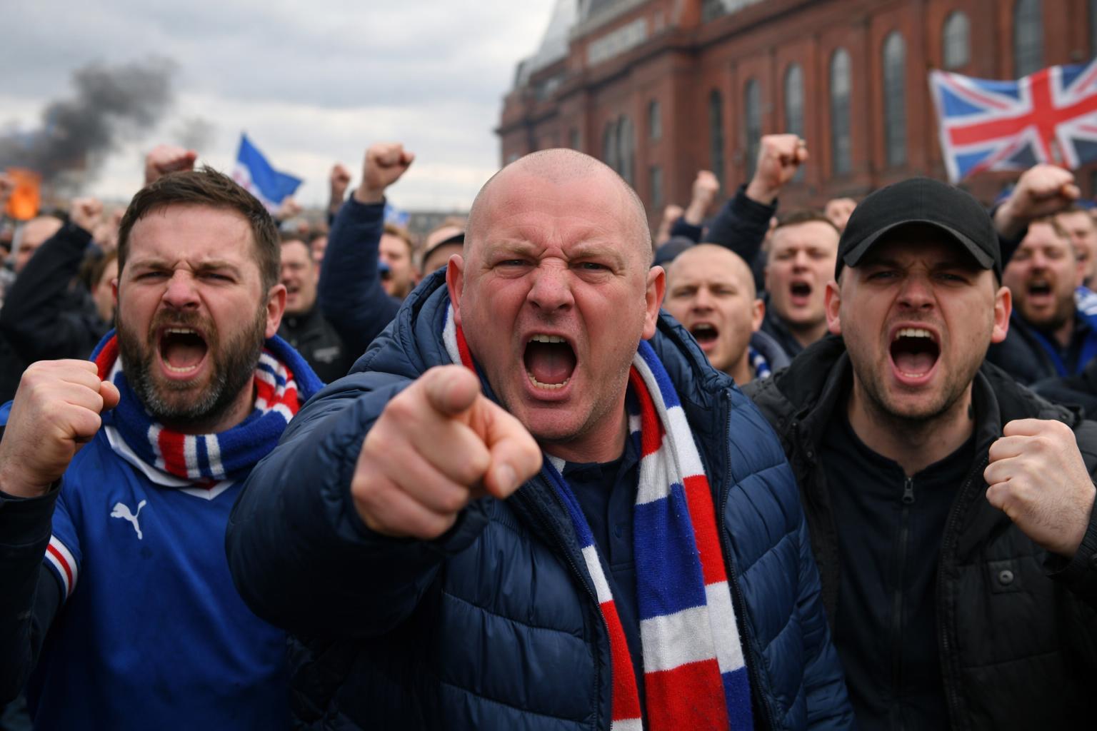 Angry Glasgow Rangers fans