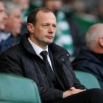 Head of Scottish referees Willie Collum sitting in the stands at game