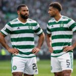 Cameron Carter Vickers and auston Trusty on the field at Celtic Park